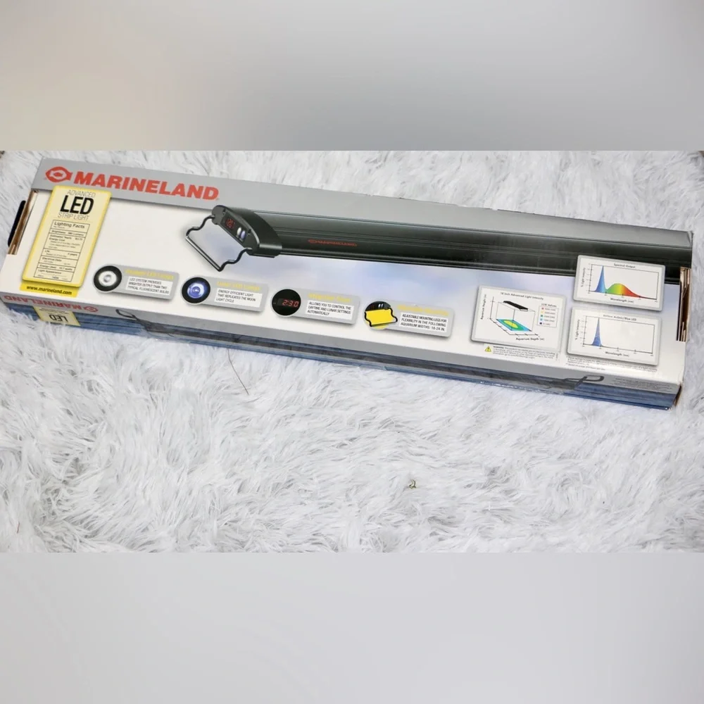 Marineland LED Aquarium Light 18” Strip Bright Output Fish Tank Light New